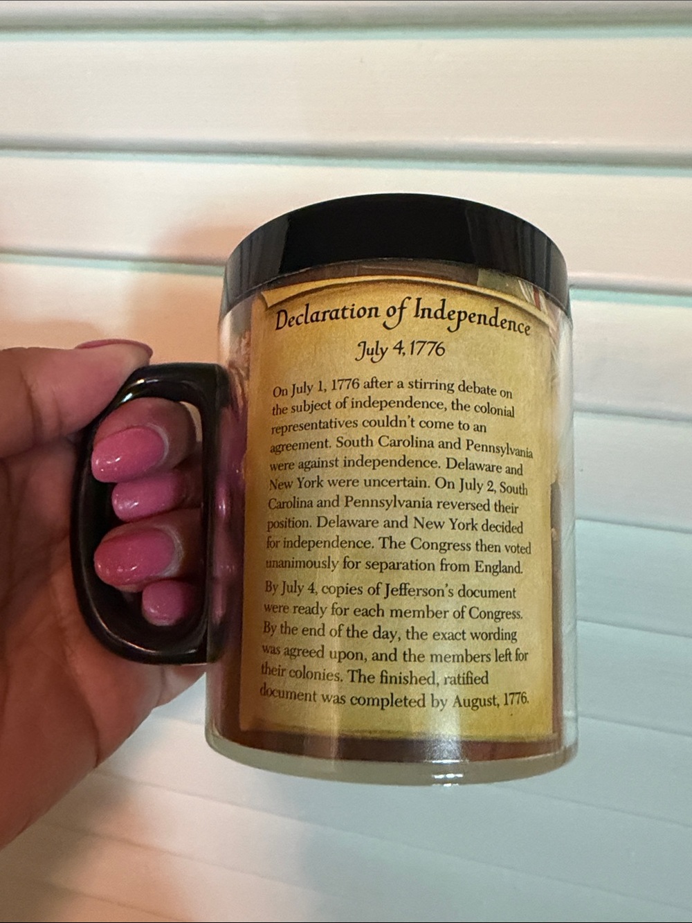 Declaration of Independence July 4, 1776 Decorative Coffee Mug - Made in the USA